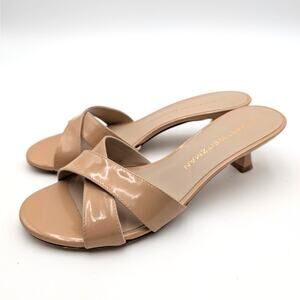 Stuart Weitzman Minimalist Slide 50 Sandal Women's Adobe Size US7.5B EU38